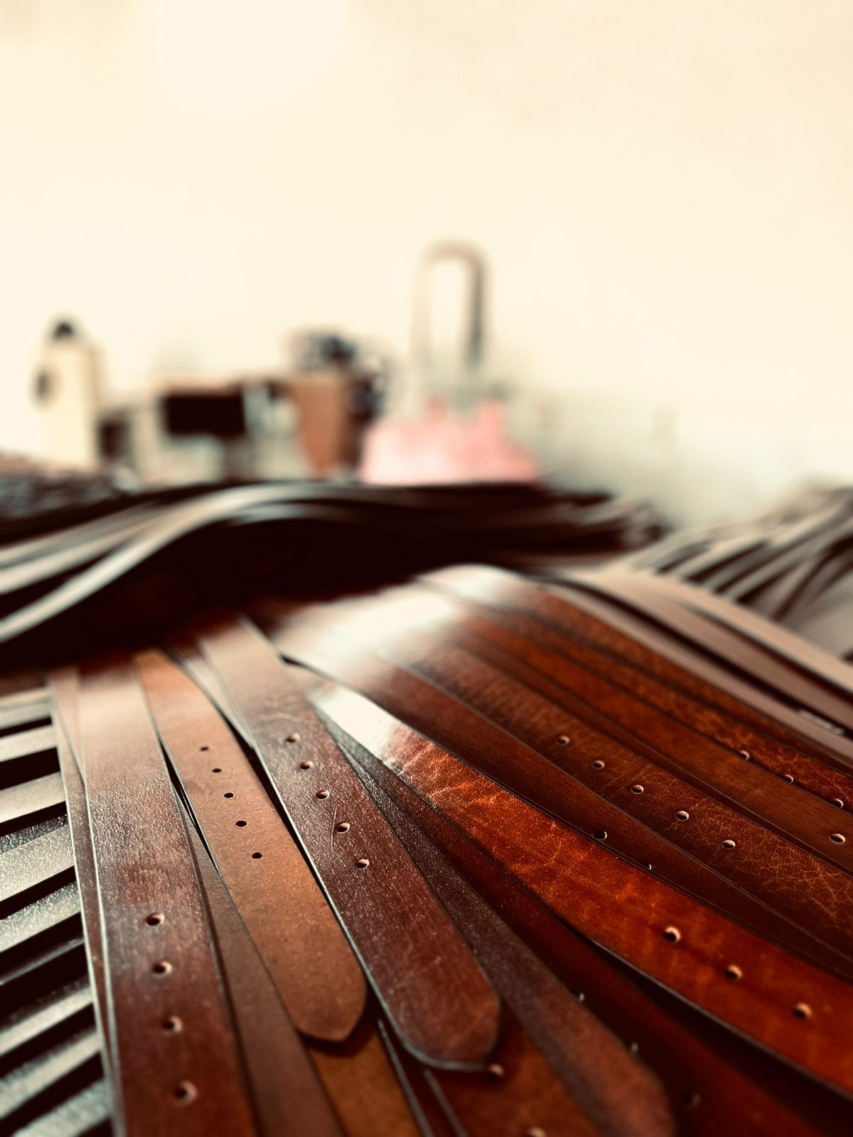 collection of leather belts